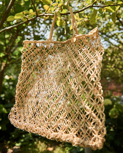 Isla Macramé Abaca Market Tote Bag