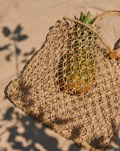 Isla Macramé Abaca Market Tote Bag