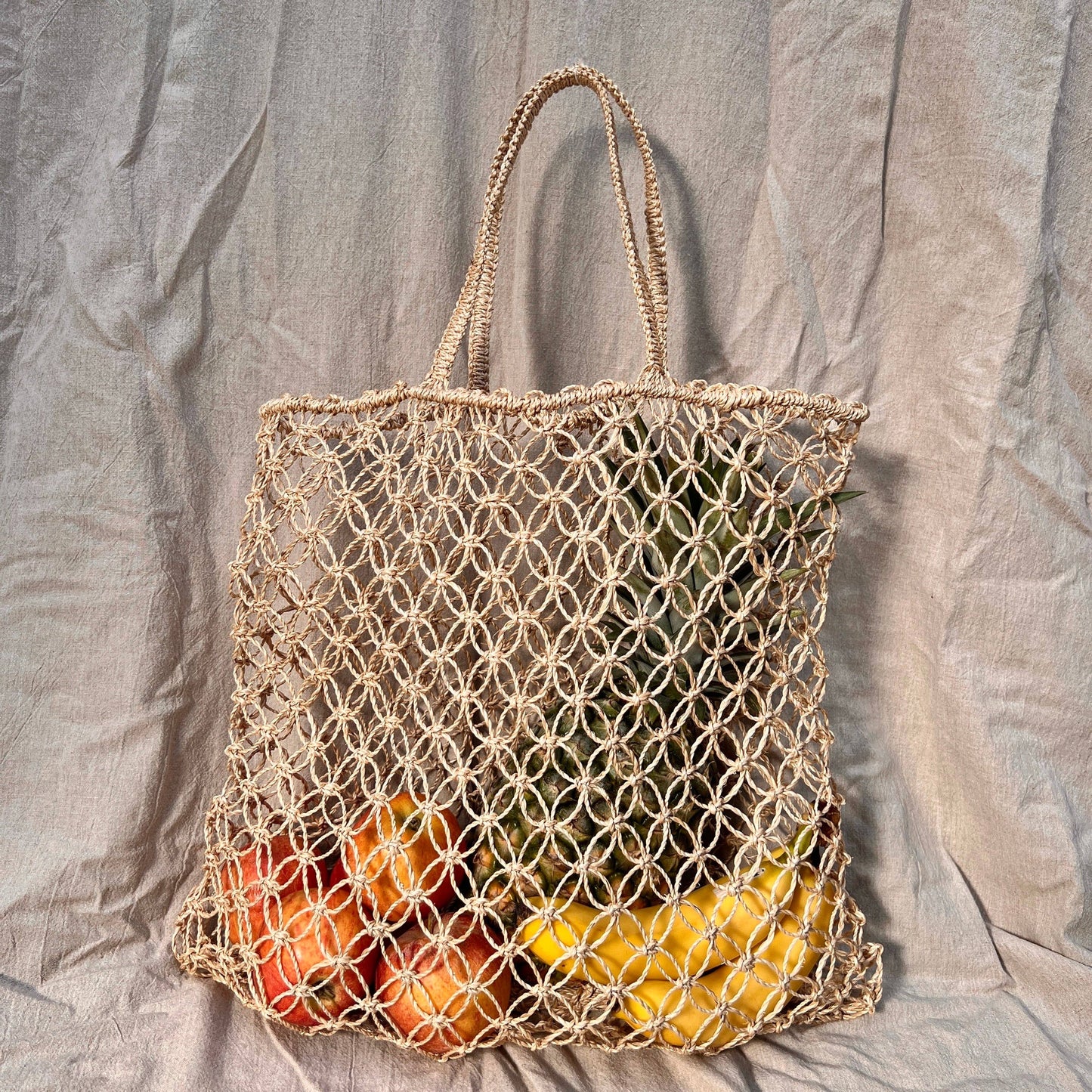 Isla Macramé Abaca Market Tote Bag