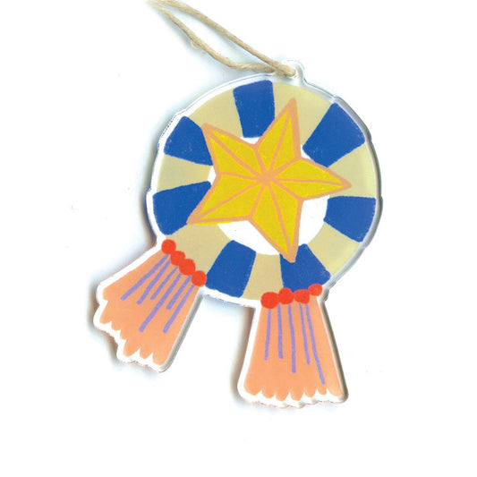 Blue and Pink Parol Holiday Ornaments