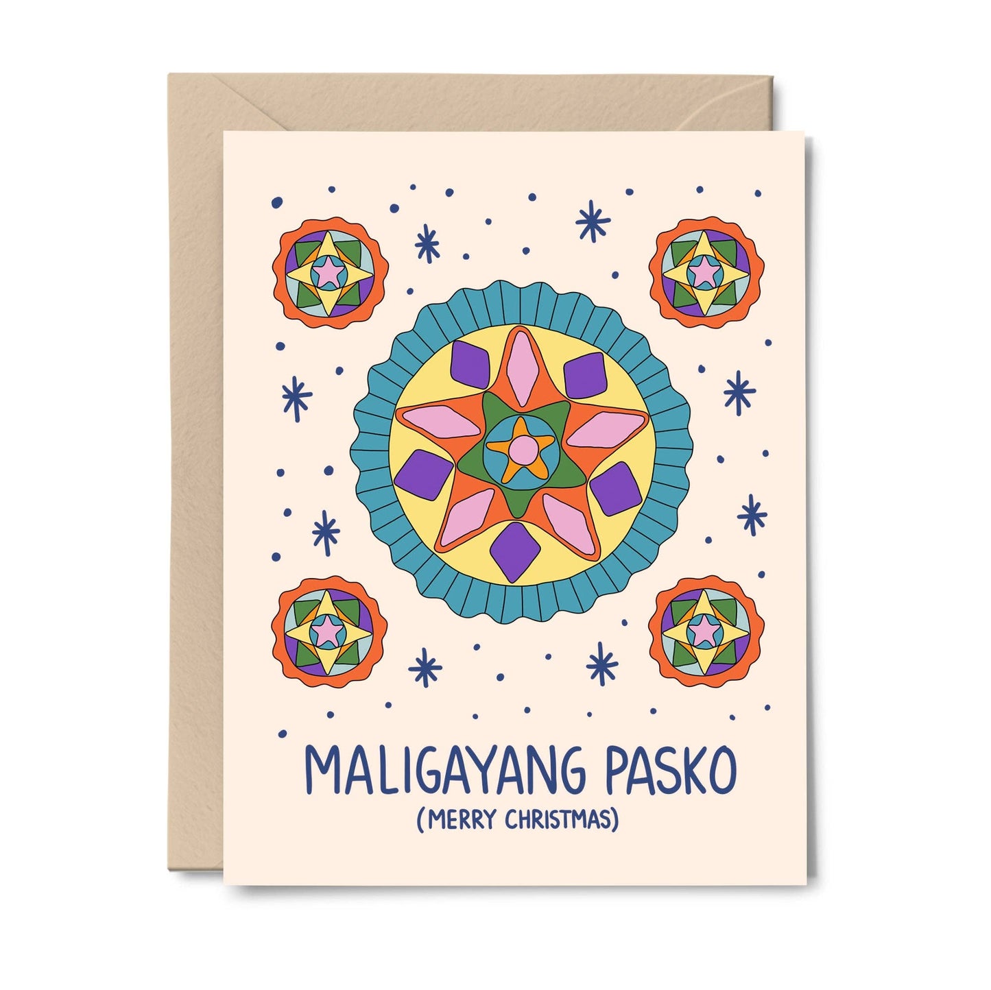 Parol Lantern Blue Wreath Card