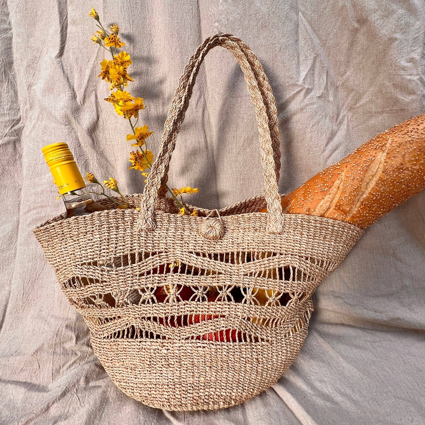 Mira Woven Abaca Market Tote Bag